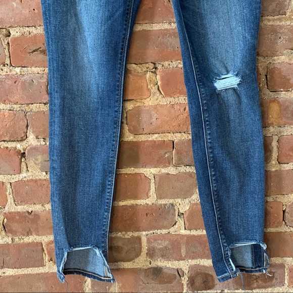 Vintage Lucky Brand Mid Rise Ava Destructed Cropped Skinny - Ankle - Picture 9 of 9